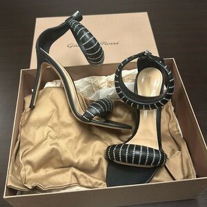 Gianvito Rossi Bijoux Crystal Embellished Leather Sandals - Size 40